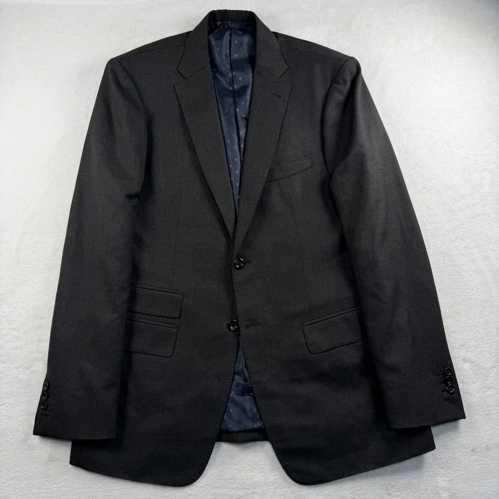 Michael Andrews BESPOKE Holland Sherry Suit 42LT 36x33 Charcoal Surgeon Cuffs